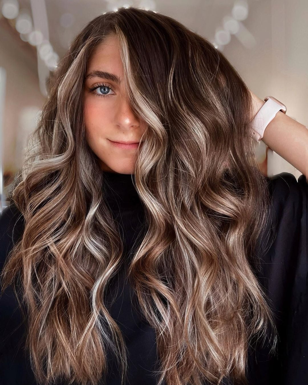 Dark Brown With Blonde Balayage, Collarbone — Hair Color Ideas