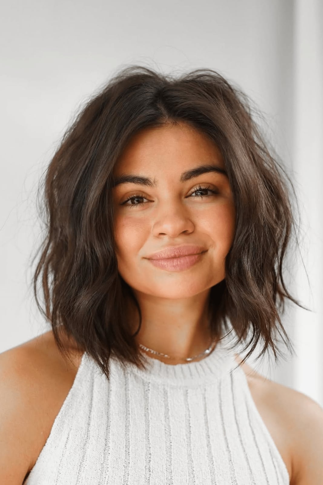 Collarbone Bob With Textured Waves And Subtle Highlights — Hair Haircuts