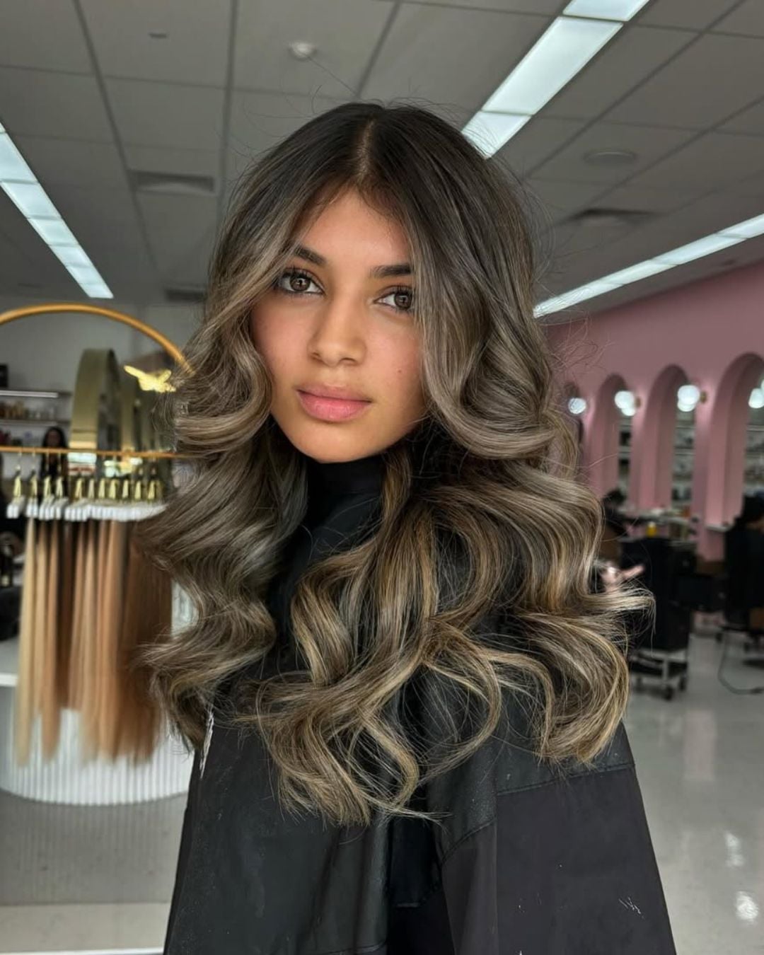 Mid-Back Long Layers With Dark Blonde Balayage — Hair Haircuts