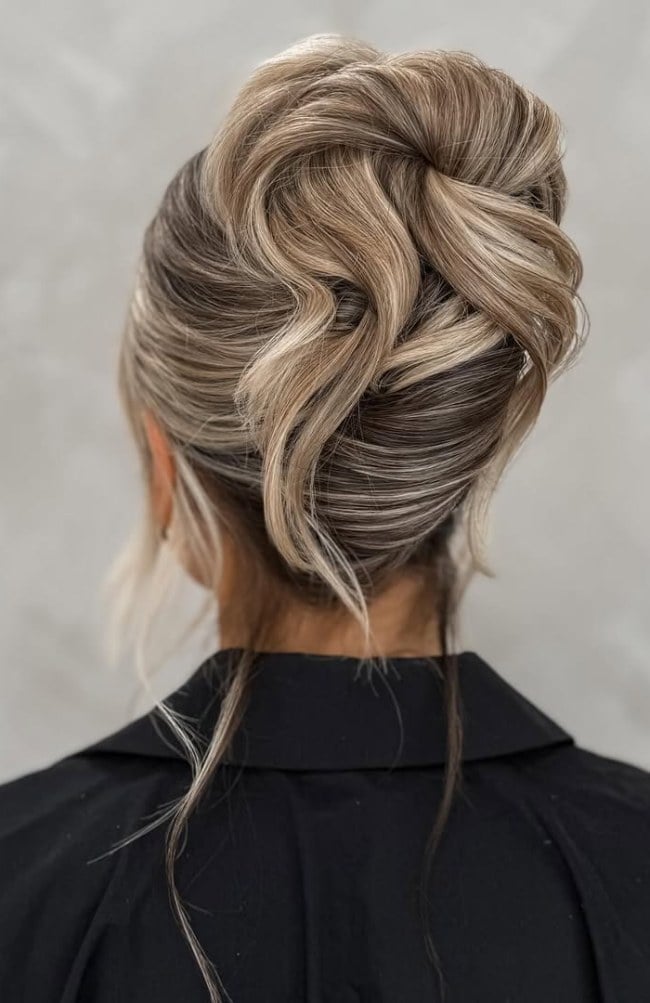 Twisted Updo With Dimensional Color — Hair Up Hairstyles
