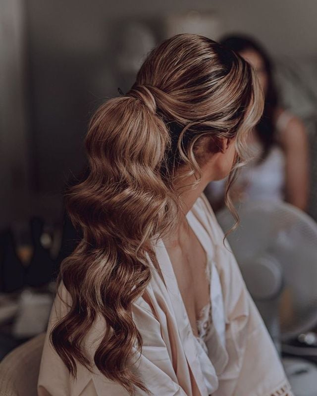 Low Ponytail With Voluminous Waves — Hair Up Hairstyles