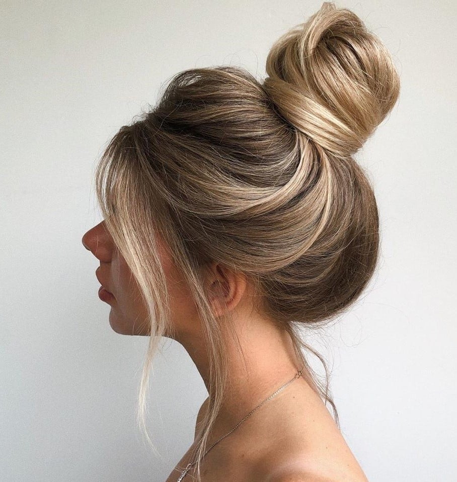 Architectural High Bun With Face Framing — Hair Up Hairstyles