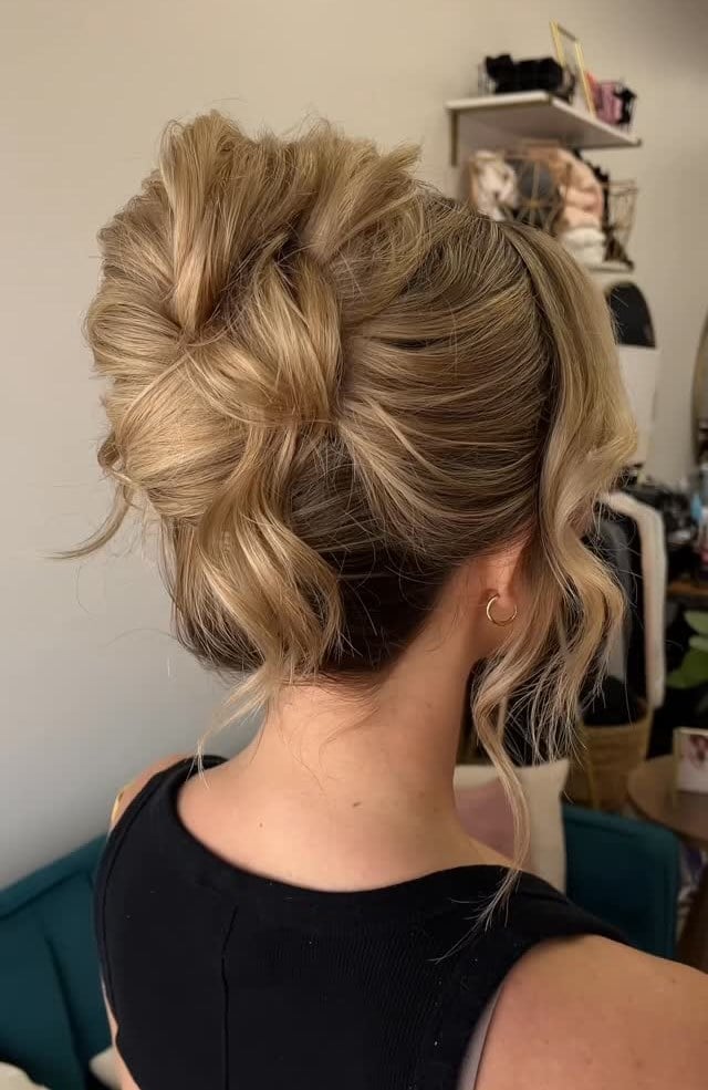 Voluminous Textured Updo With Soft Waves — Hair Up Hairstyles