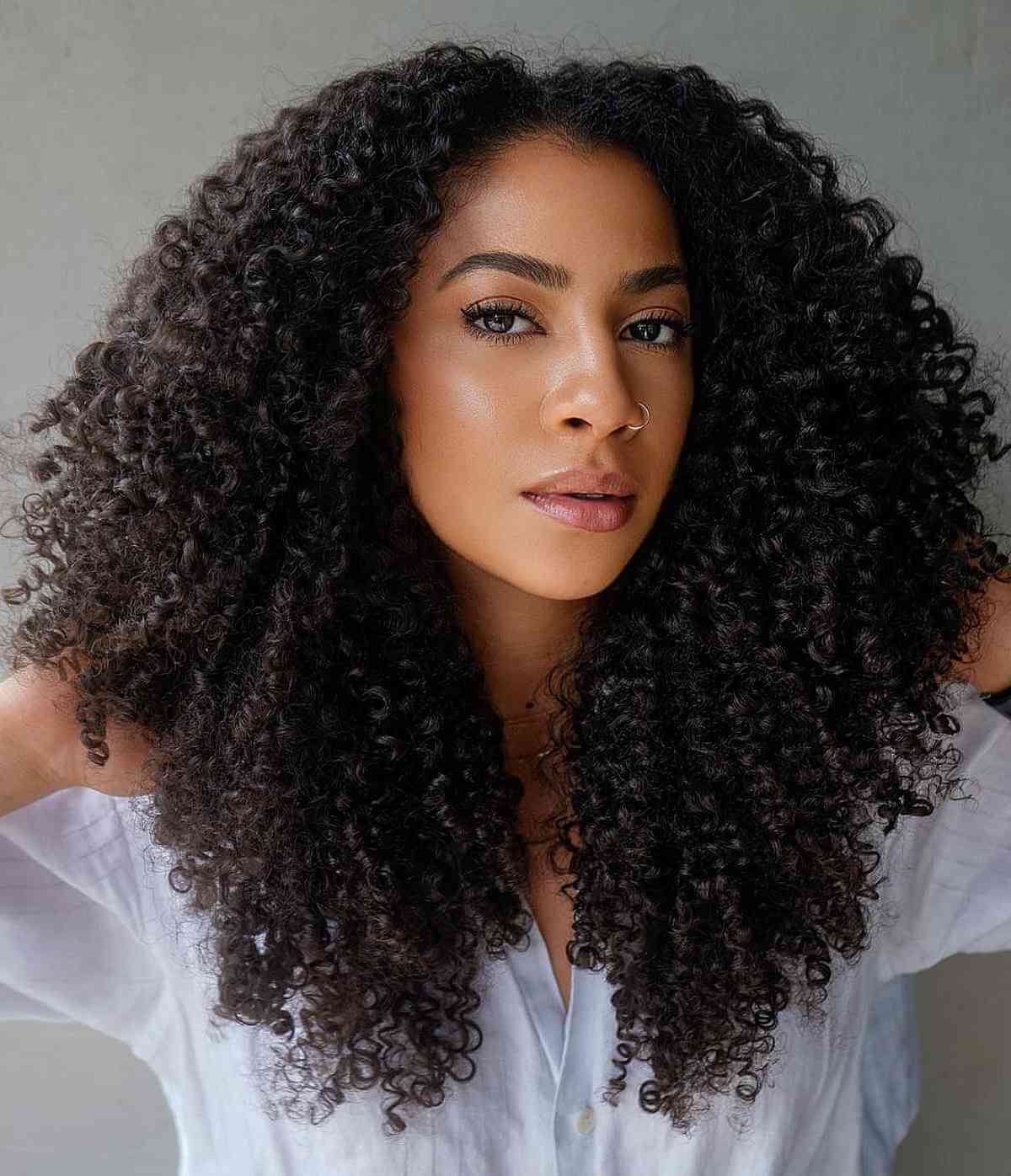 Mid-Back Length Loose Curly Layers Mid-Back Length Loose Curly Layers — Haircuts for Black Women