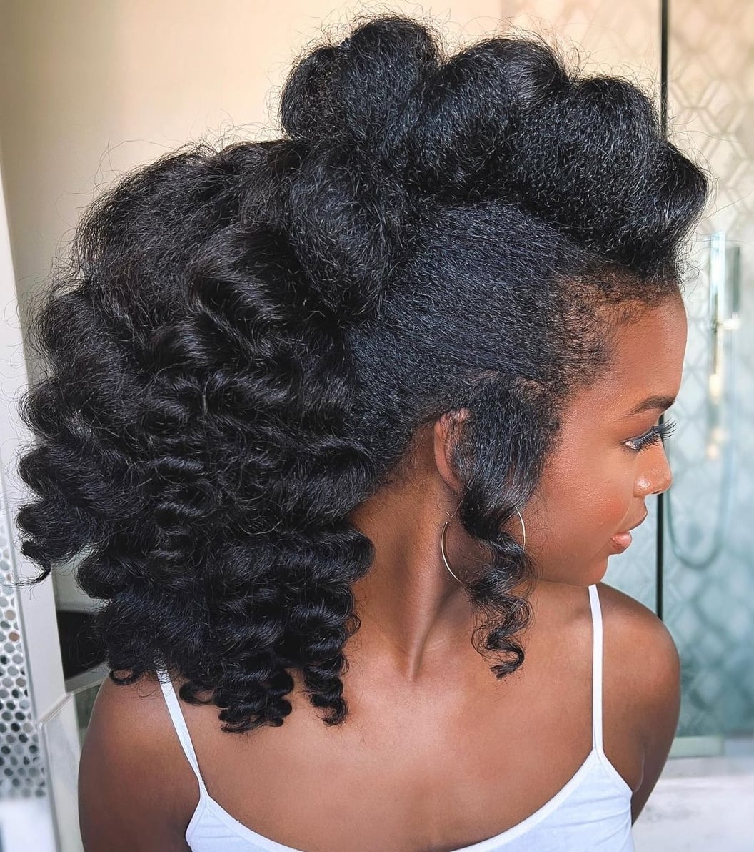Layered Updo With Loose Curls Layered Updo With Loose Curls — Haircuts for Black Women