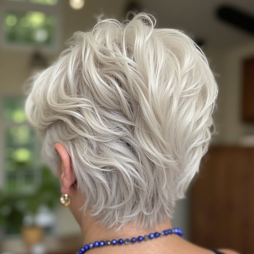 Ash Blonde Pixie With Choppy Layers Ash Blonde Pixie With Choppy Layers — Haircuts for Older Women