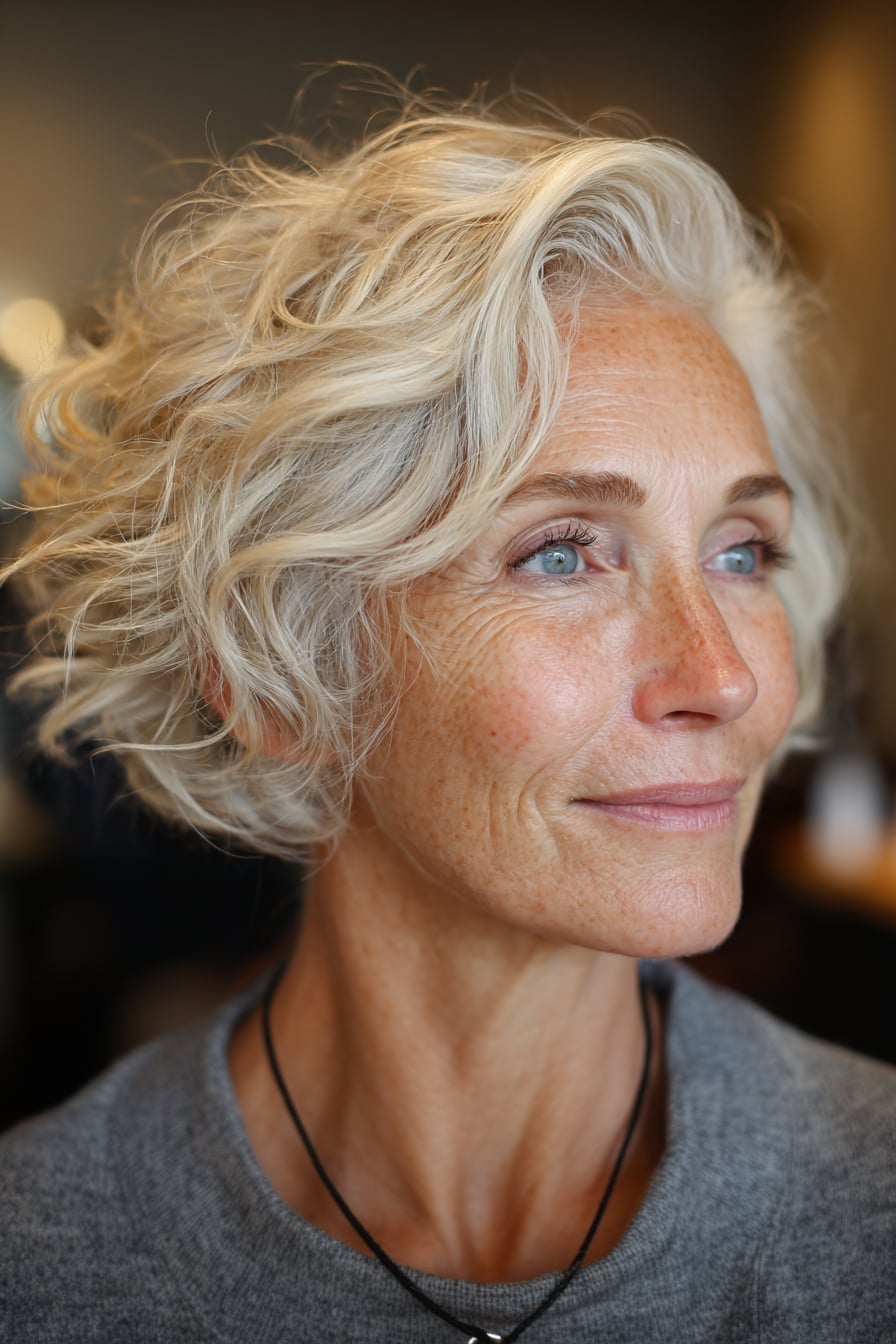 Layered Bob With Natural Waves Layered Bob With Natural Waves — Haircuts for Older Women