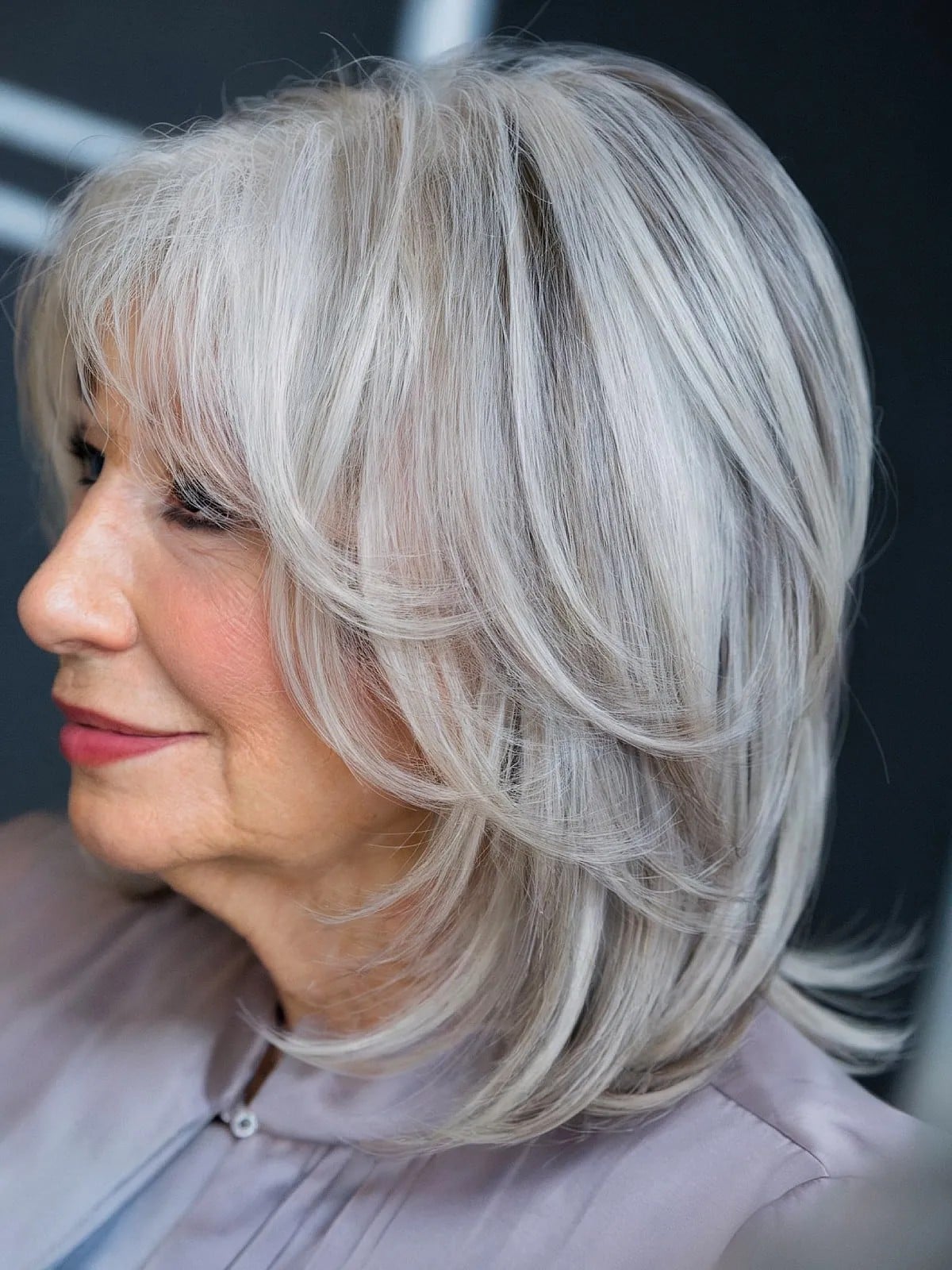Silver Gray Layered Shag Silver Gray Layered Shag — Haircuts for Older Women