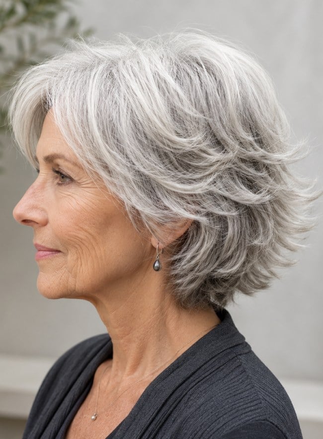 Collarbone Shag With Soft Layers Collarbone Shag With Soft Layers — Haircuts for Older Women