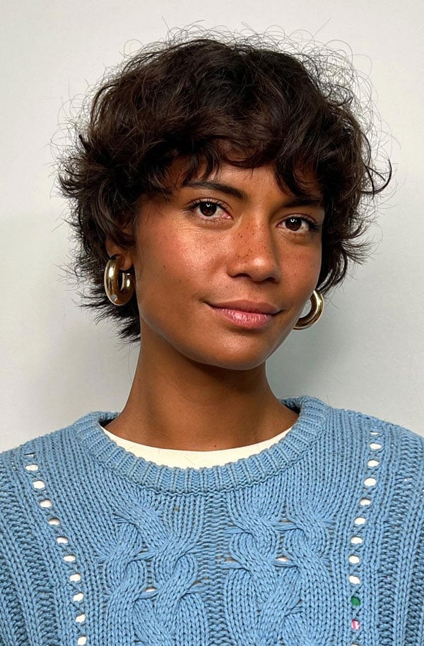 Short Dark Brown Wavy Shag Pixie Short Dark Brown Wavy Shag Pixie — Haircuts for Wavy Hair