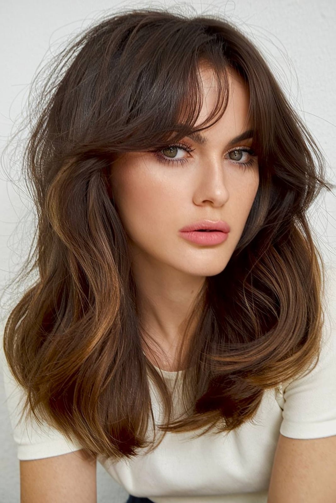 Collarbone Lob With Face-Framing Layers And Curtain Bangs Collarbone Lob With Face-Framing Layers And Curtain Bangs — Haircuts for Wavy Hair