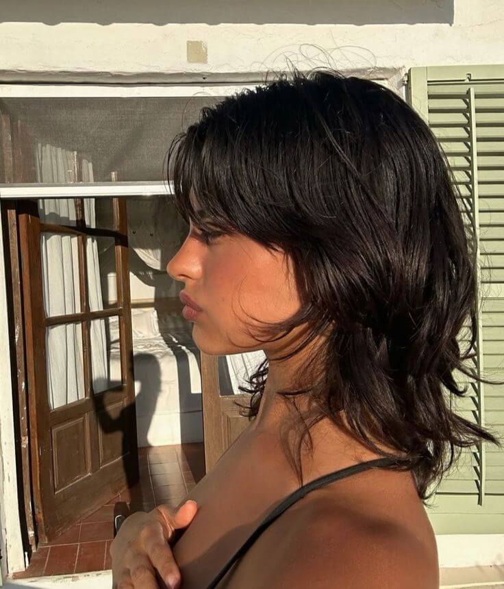 Shoulder-Length Dark Brown Layers With Face-Framing Bangs Shoulder-Length Dark Brown Layers With Face-Framing Bangs — Haircuts for Women