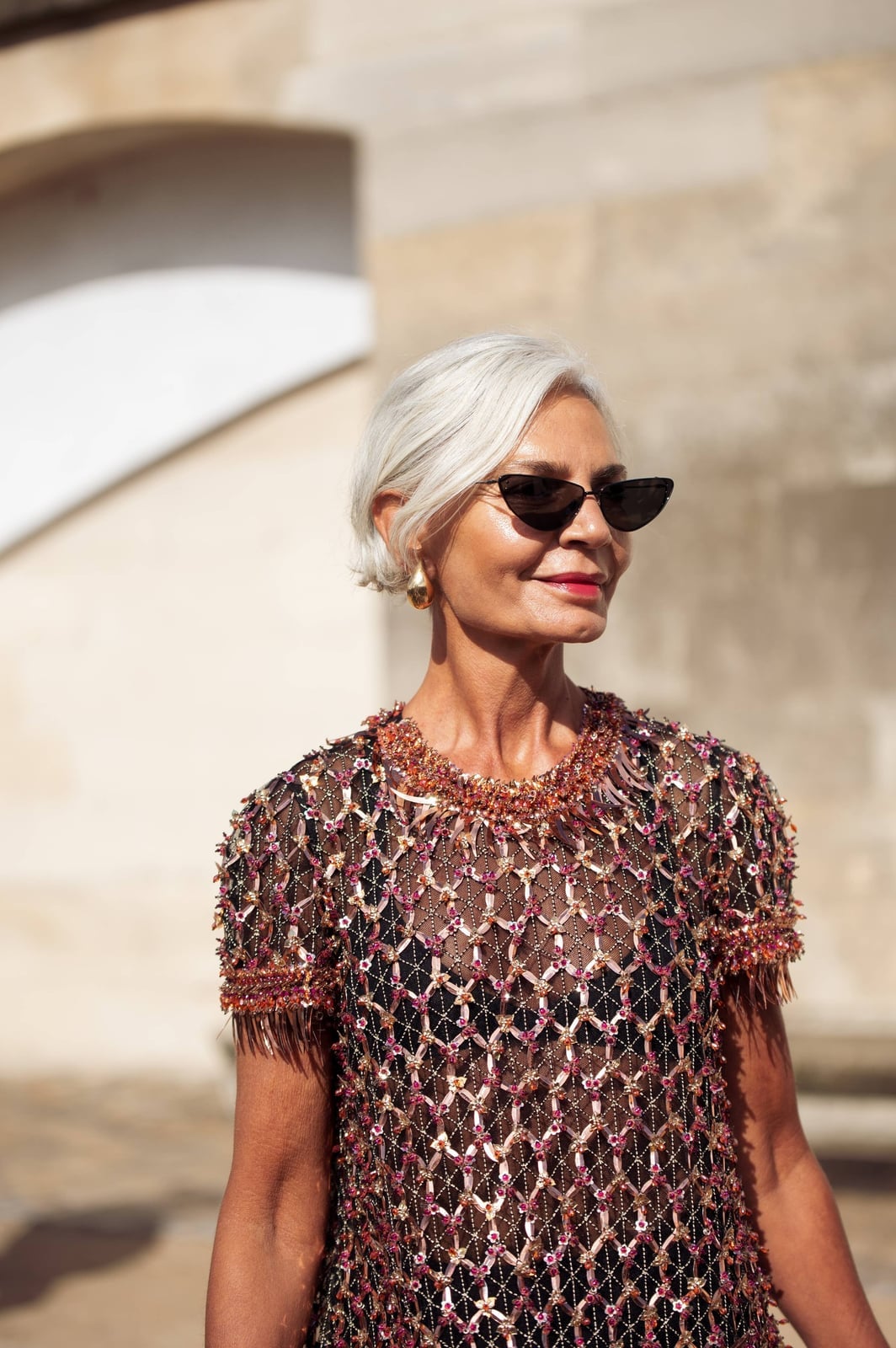 Short Silver Pixie Bob With Side Swept Bangs — Hairstyles for Thinning Hair