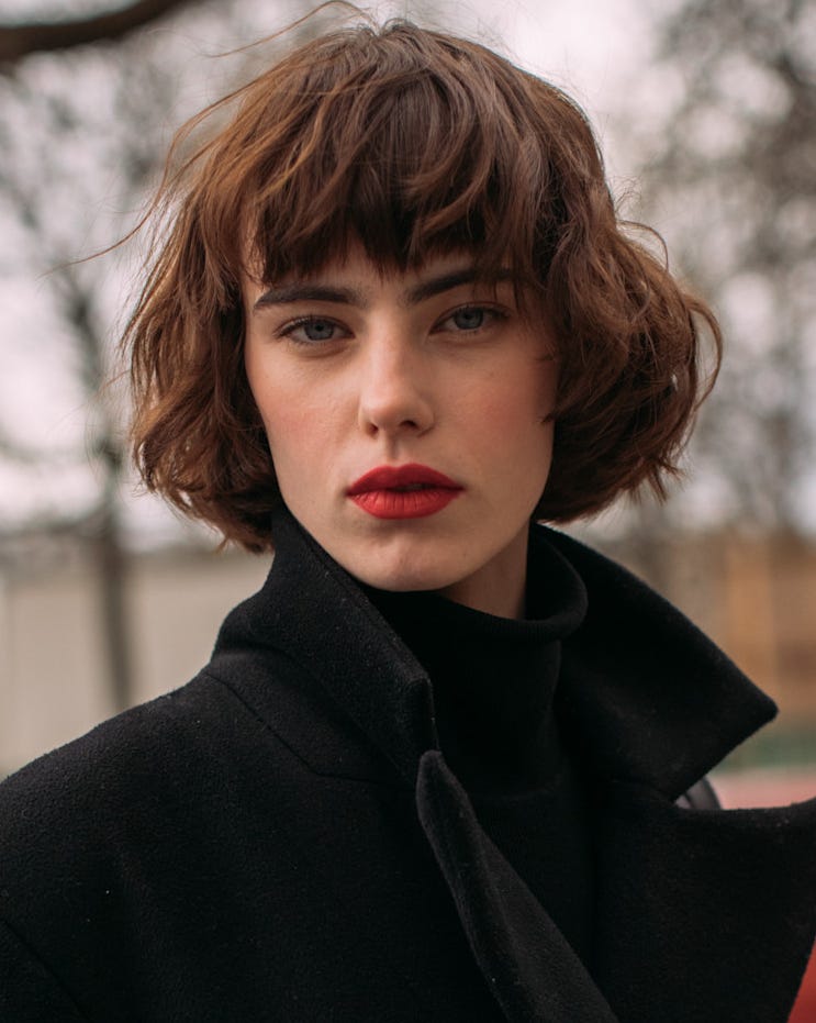 Chin Length Bob With Choppy Bangs — Hairstyles for Thinning Hair