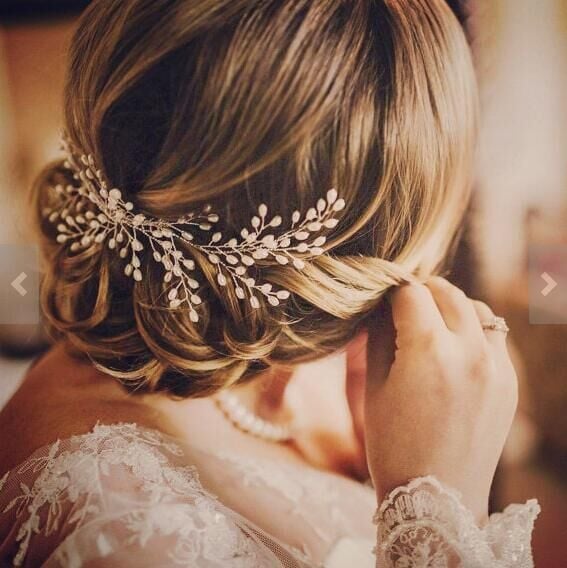 Brown Twisted Chignon With Beaded Accessory Brown Twisted Chignon With Beaded Accessory — Hairstyles for Wedding