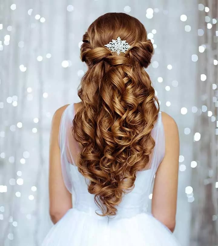 Medium Brown Half Up Half Down With Curls Medium Brown Half Up Half Down With Curls — Hairstyles for Wedding