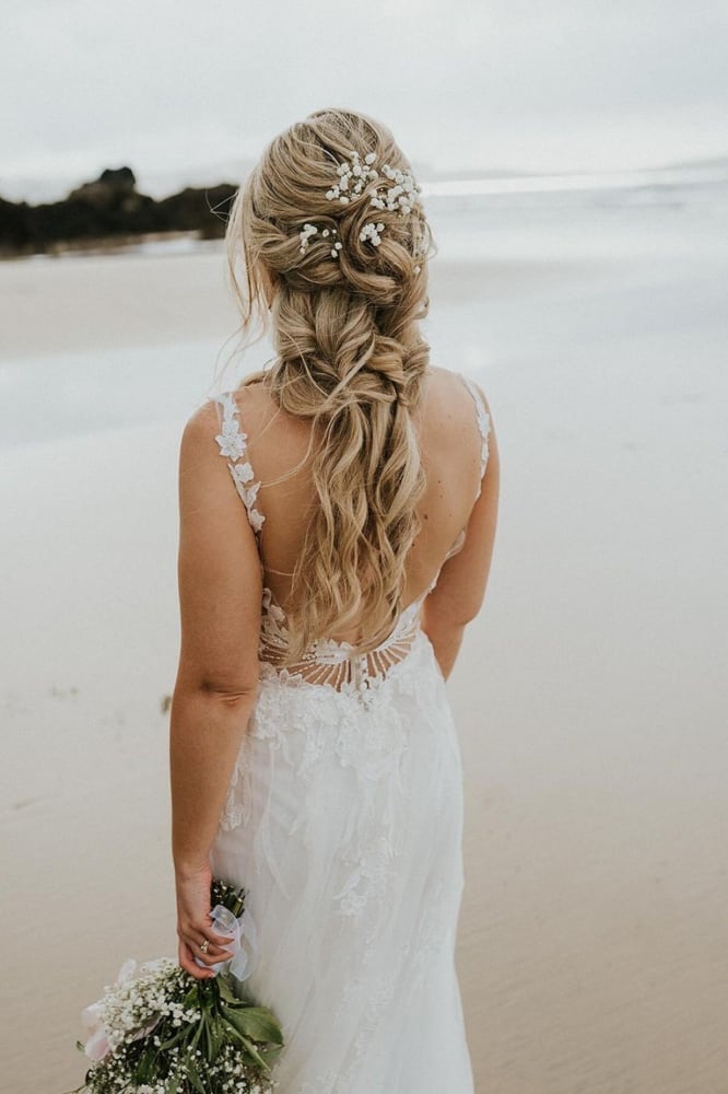 Ash Blonde Braided Updo With Loose Waves Ash Blonde Braided Updo With Loose Waves — Hairstyles for Wedding