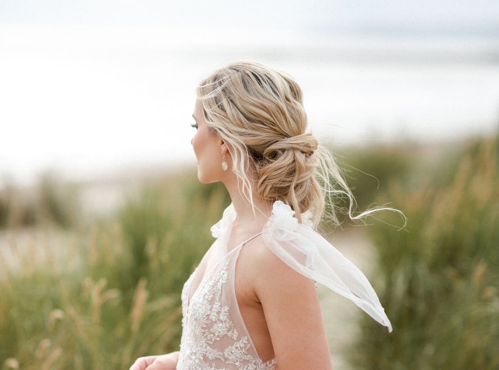 Light Blonde Wavy Updo With Face-Framing Pieces Light Blonde Wavy Updo With Face-Framing Pieces — Hairstyles for Wedding