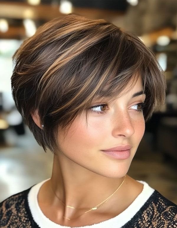 Short Layered Bob With Side Swept Bangs — Hairstyles Pictures