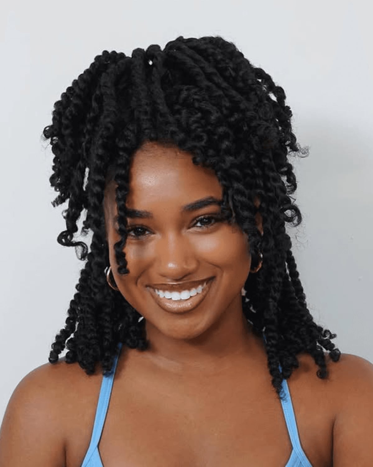 Shoulder Length Black Coily Hair With Bangs — Hairstyles Pictures