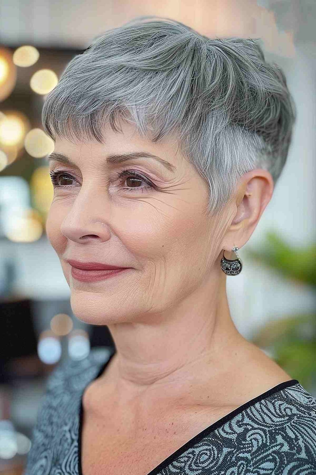 Short Fine Gray Pixie With Side Bangs — Hairstyles Pictures