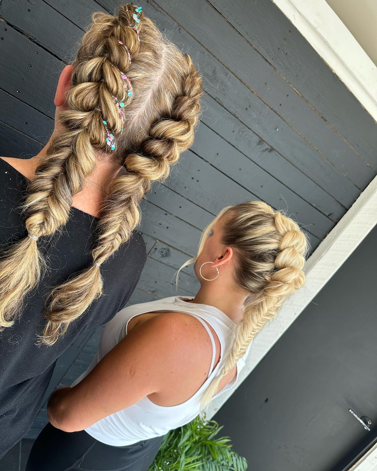Mid-Back Ash Blonde Fishtail Braids — Hairstyles to Do
