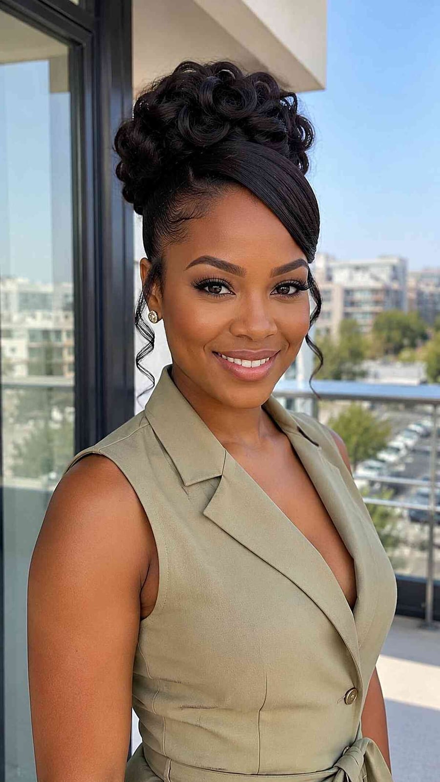 Mid-Back Half Up With Flower Braided Bun — Hairstyles to Do