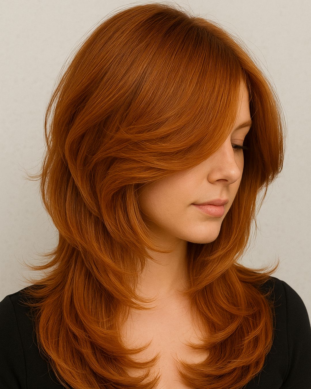 Collarbone Layered Shag With Copper Red Hue — Hairstyles to Do