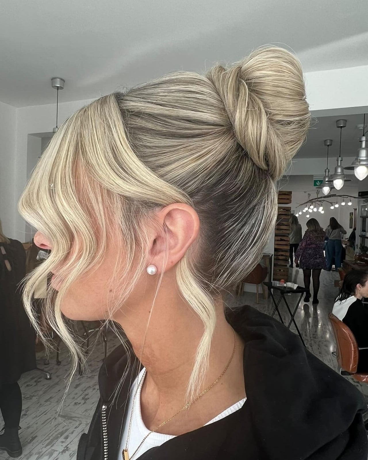 Ash Blonde Twisted High Bun Face-Framing Ash Blonde Twisted High Bun Face-Framing — High Bun Hairstyles