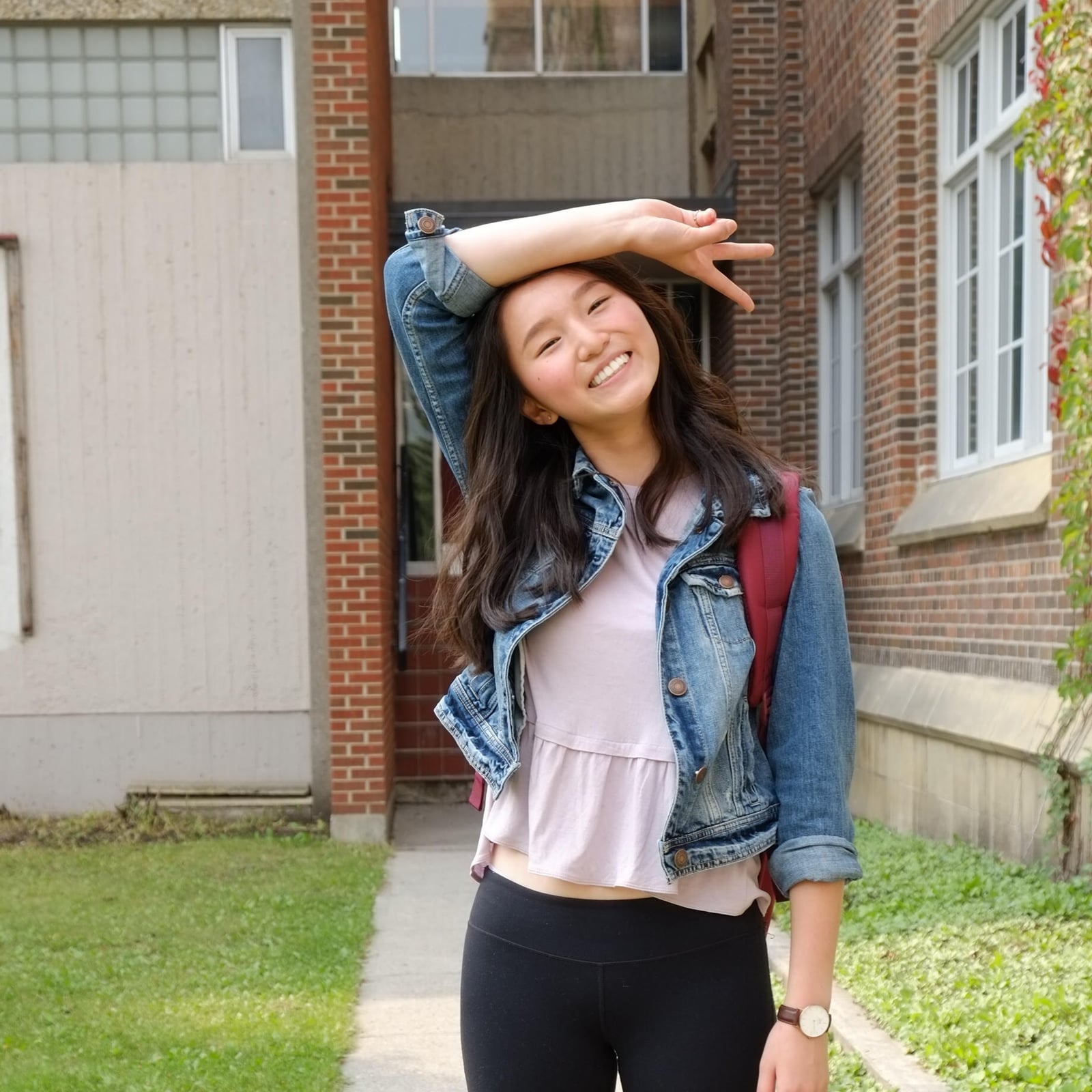 Denim Jacket and Peplum Top — High School Outfits