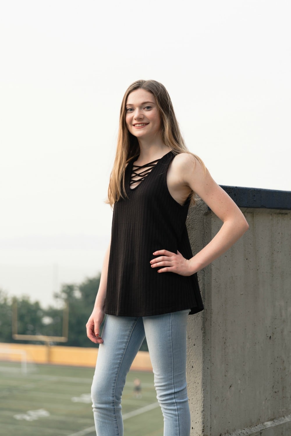 Ribbed Tank Top and Skinny Jeans — High School Outfits