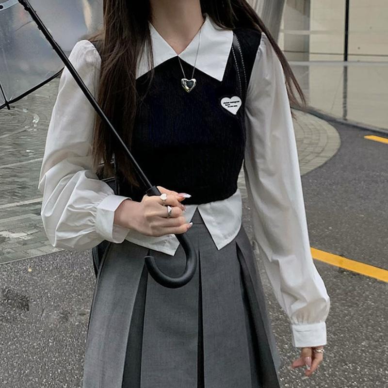 Cropped Vest and Pleated Skirt — High School Outfits