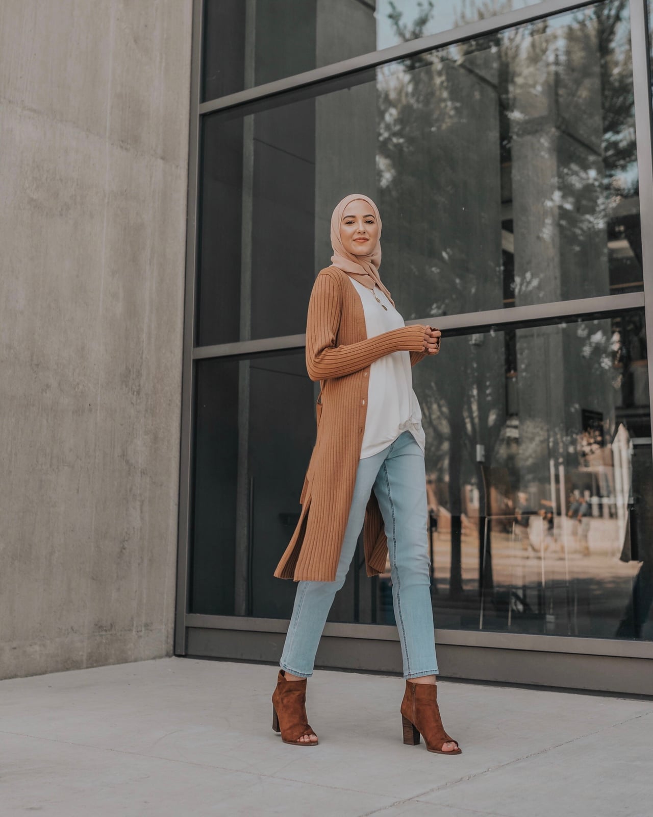 Cardigan with Straight Leg Jeans — High School Outfits