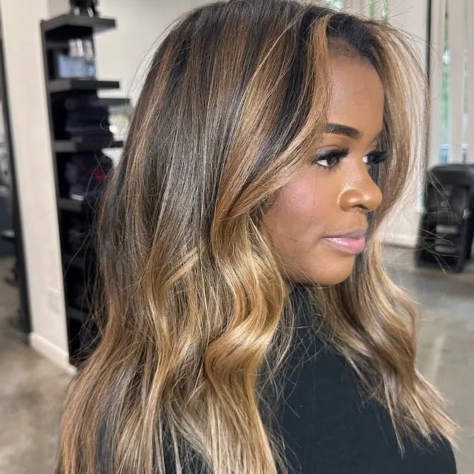 Medium Brown Mid-Back With Sun-Kissed Highlights — Highlights Brown Hair