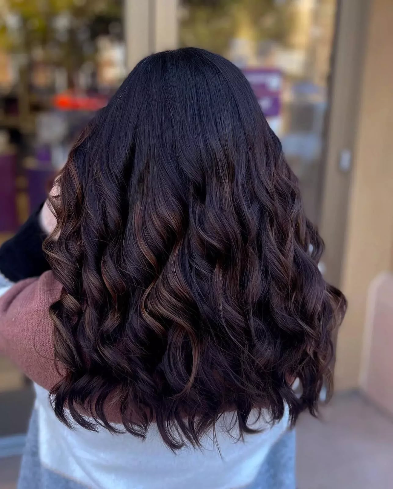 Dark Brown Mid-Back With Dimensional Color — Highlights in Brown Hair