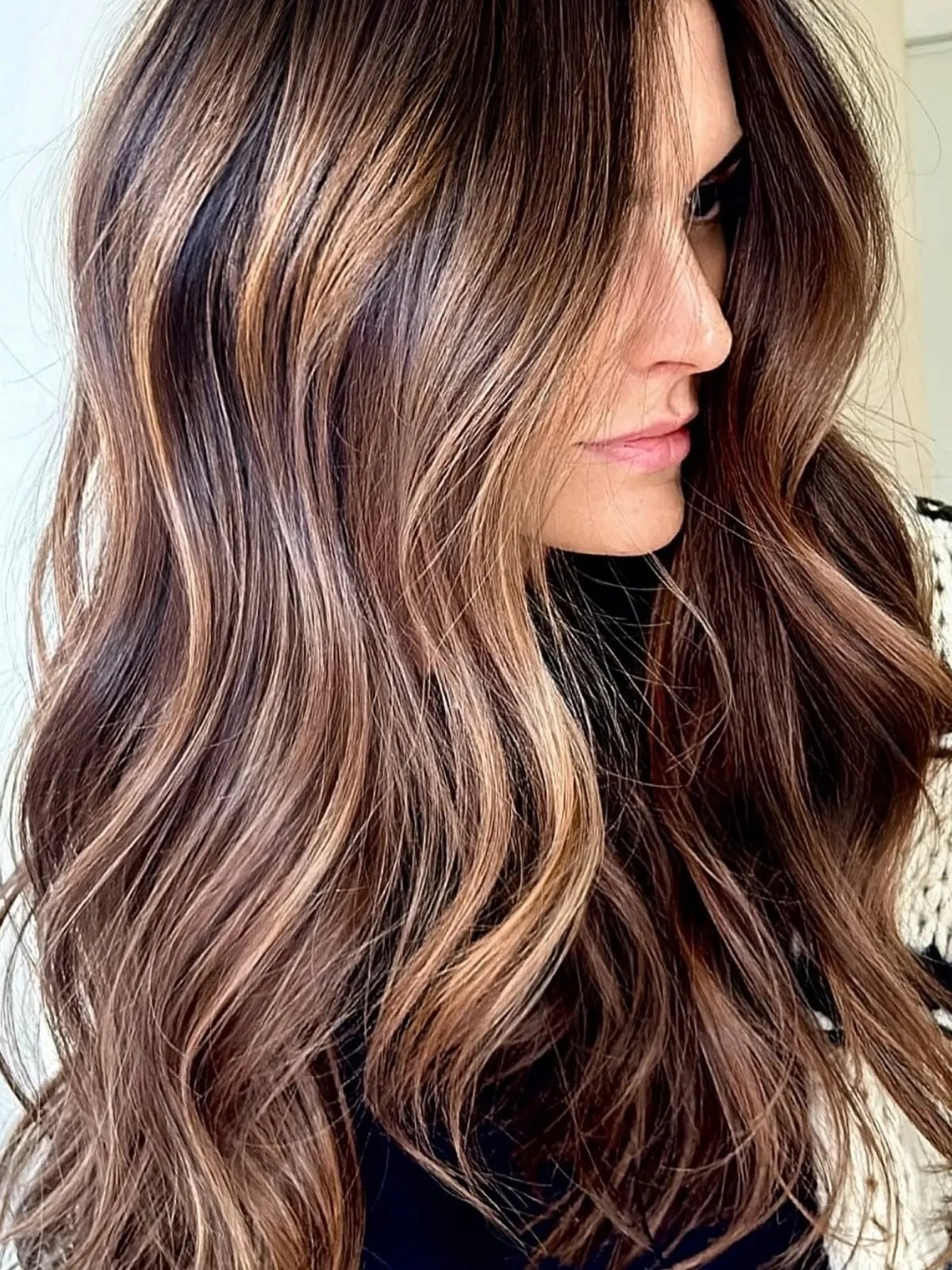 Medium Brown Collarbone Layers With Highlights — Highlights in Brown Hair