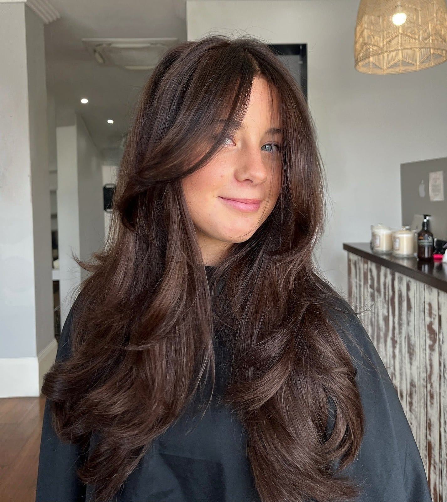 Mid-Back Chocolate With Caramel Blonde Highlights Mid-Back Chocolate With Caramel Blonde Highlights — Highlights on Dark Hair