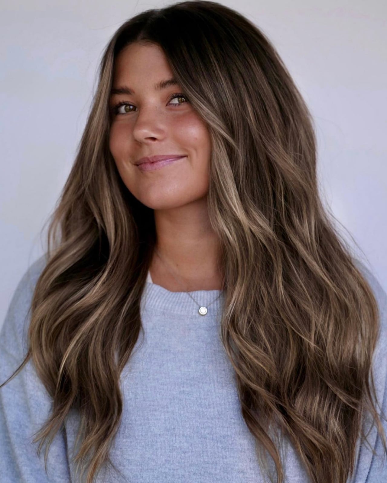 Dark Brown With Sun-Kissed Blonde Highlights Dark Brown With Sun-Kissed Blonde Highlights — Highlights on Dark Hair
