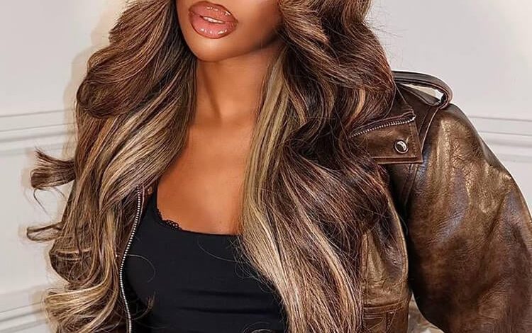 Lagos Hairline Colored Wigs Black And Honey Blonde Highlight 180%-250% Density 13x4 Glueless Lace Wigs -West Kiss Hair