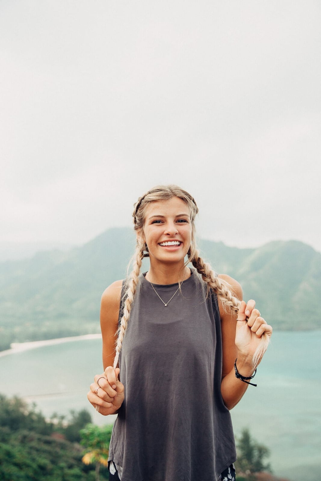 Mid-Back Loose Double Braids With Curtain Bangs Mid-Back Loose Double Braids With Curtain Bangs — Hiking Hairstyles