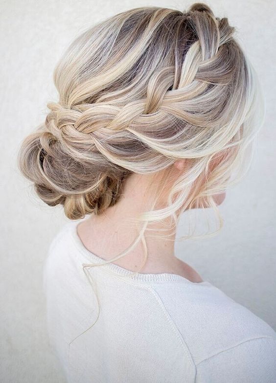 Blonde Intricate Braided Updo Blonde Intricate Braided Updo — Holiday Hairstyles