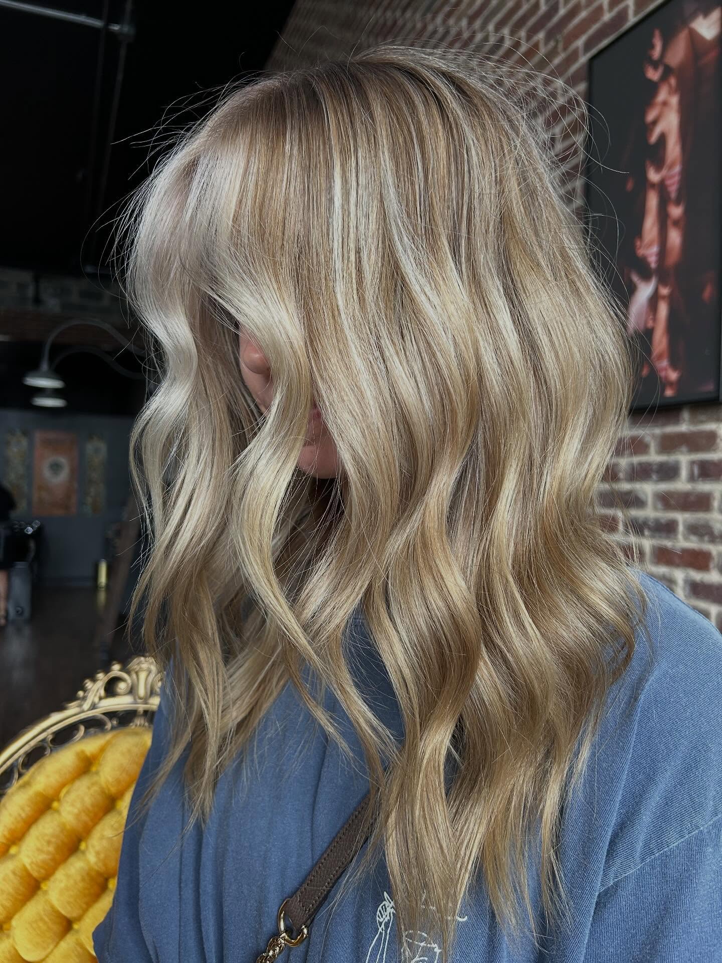 Honey Blonde Waves With Face Framing Layers