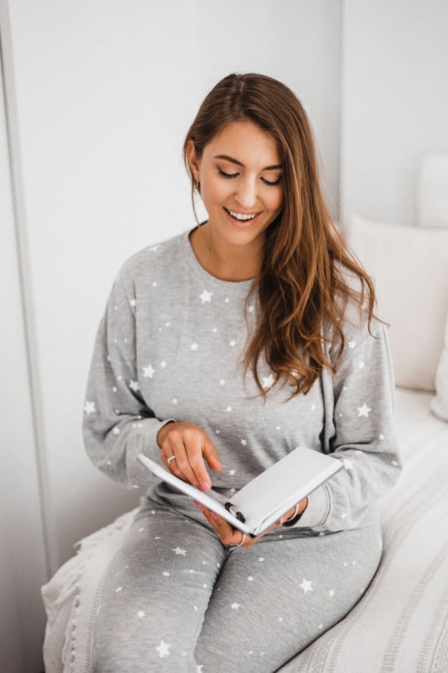 Gray Star Print Pajama Set for Lounging Gray Star Print Pajama Set for Lounging — House Outfit Ideas