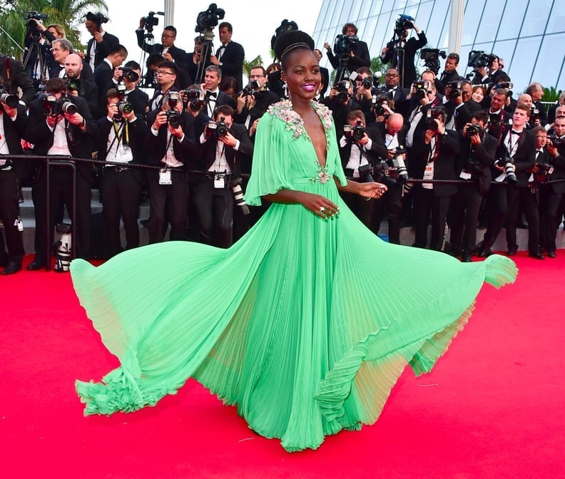 Green Chiffon Gown with Pleated Skirt Green Chiffon Gown with Pleated Skirt — Iconic Dresses