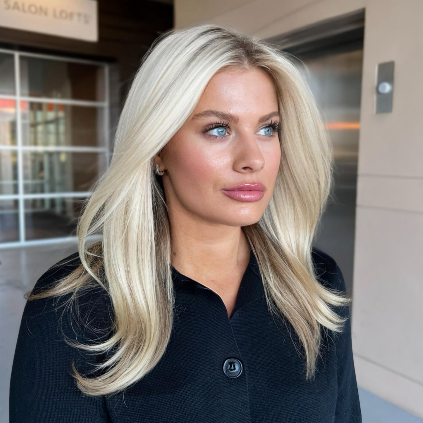 Icy Platinum Blonde With Face-Framing Layers
