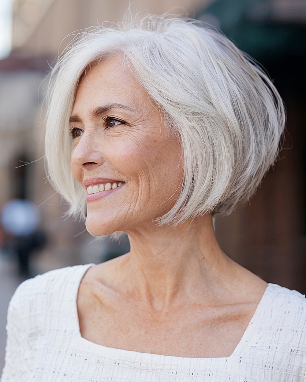 Ash Blonde Inverted Bob With Subtle Highlights Ash Blonde Inverted Bob With Subtle Highlights