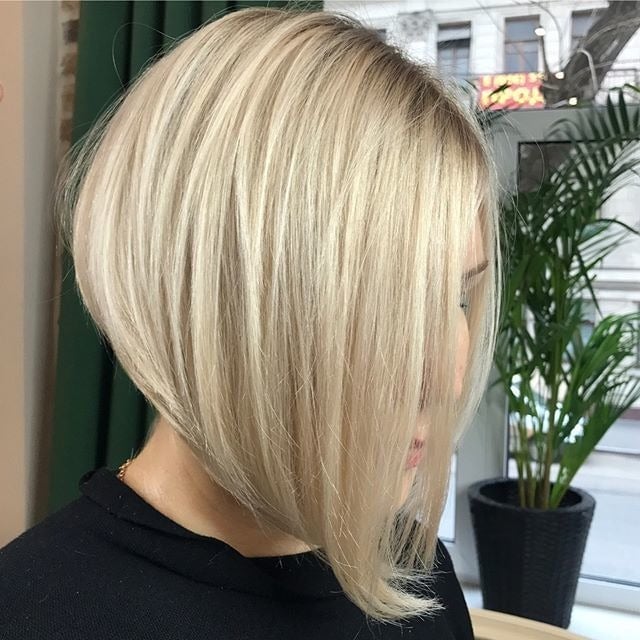 Ash Blonde Bob With Dramatic Inversion Ash Blonde Bob With Dramatic Inversion — Inverted Bob