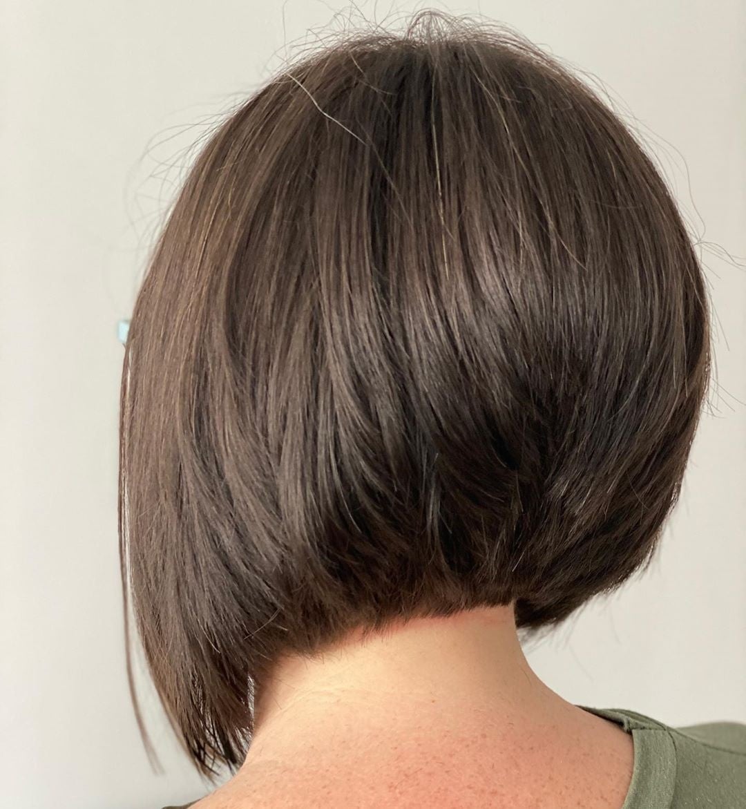 Sleek Black Inverted Bob With Sharp Inversion Sleek Black Inverted Bob With Sharp Inversion