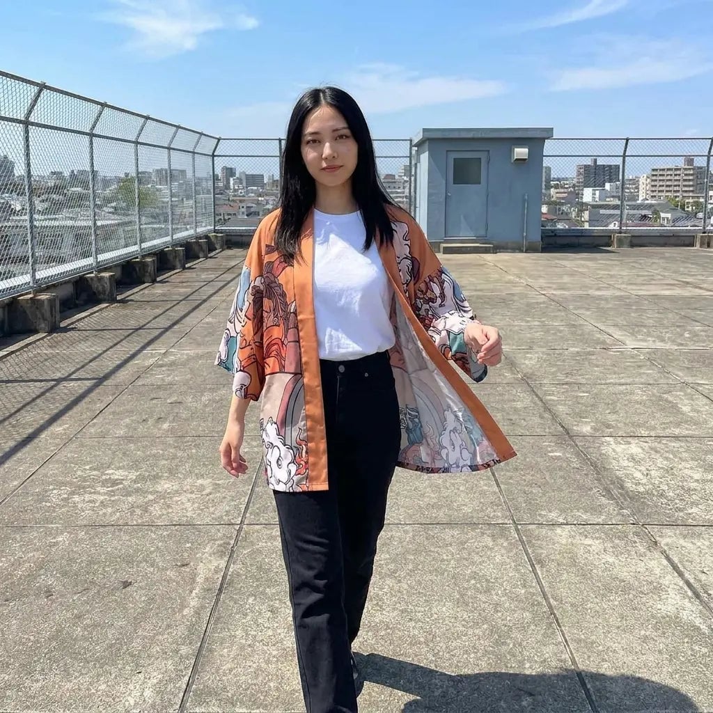 Kimono Jacket With Rainbow Print — Japan Outfits