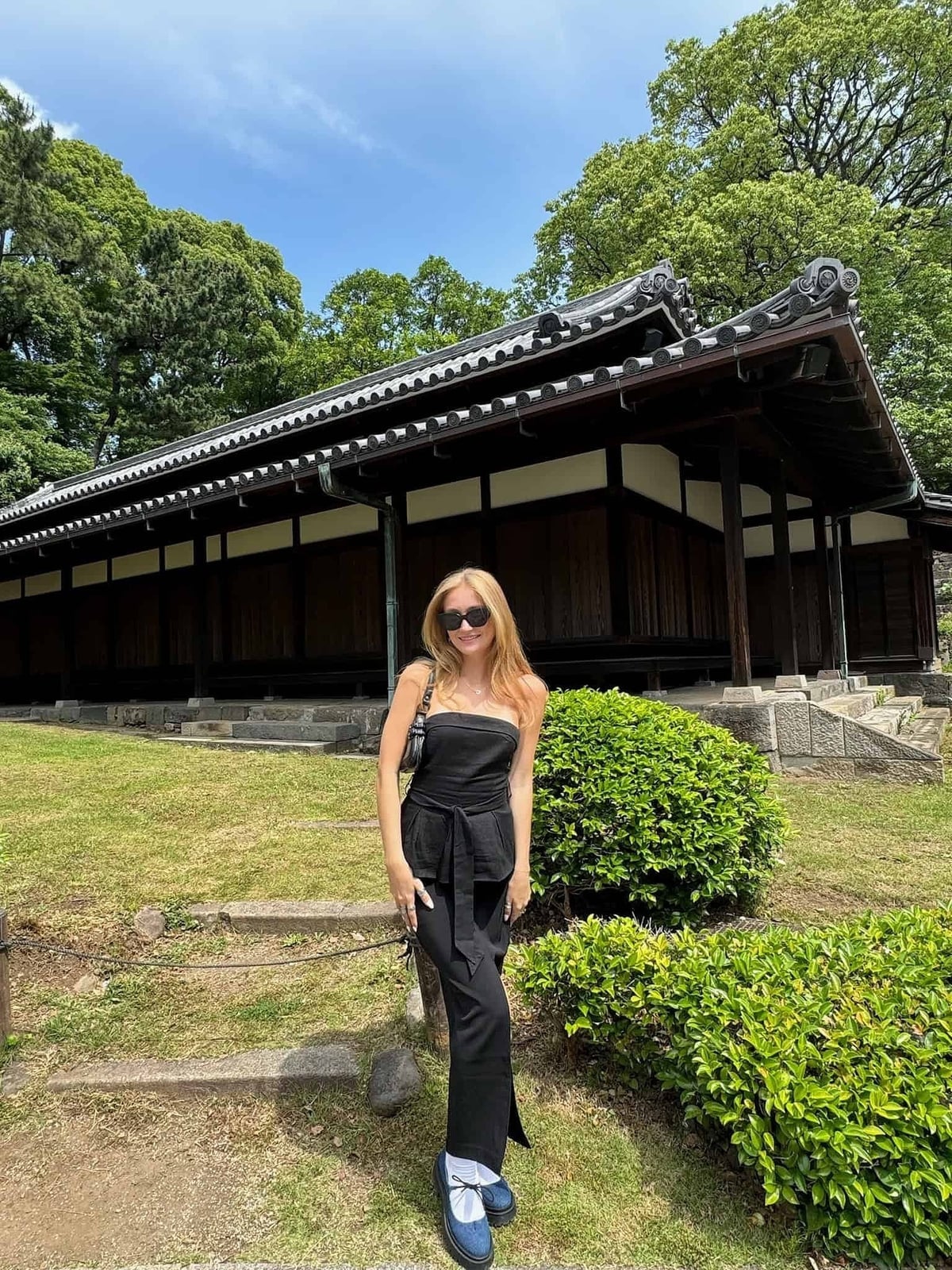 Strapless Jumpsuit With Wide-Leg Pants — Japan Outfits